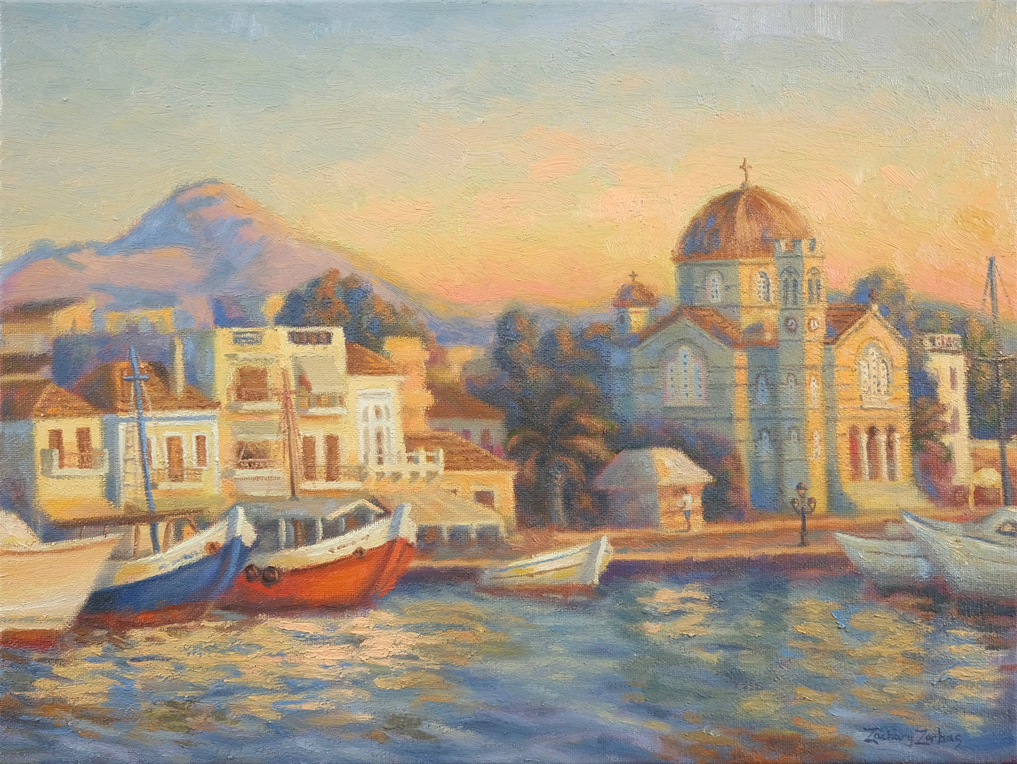 Port of Aegina During Golden Hour