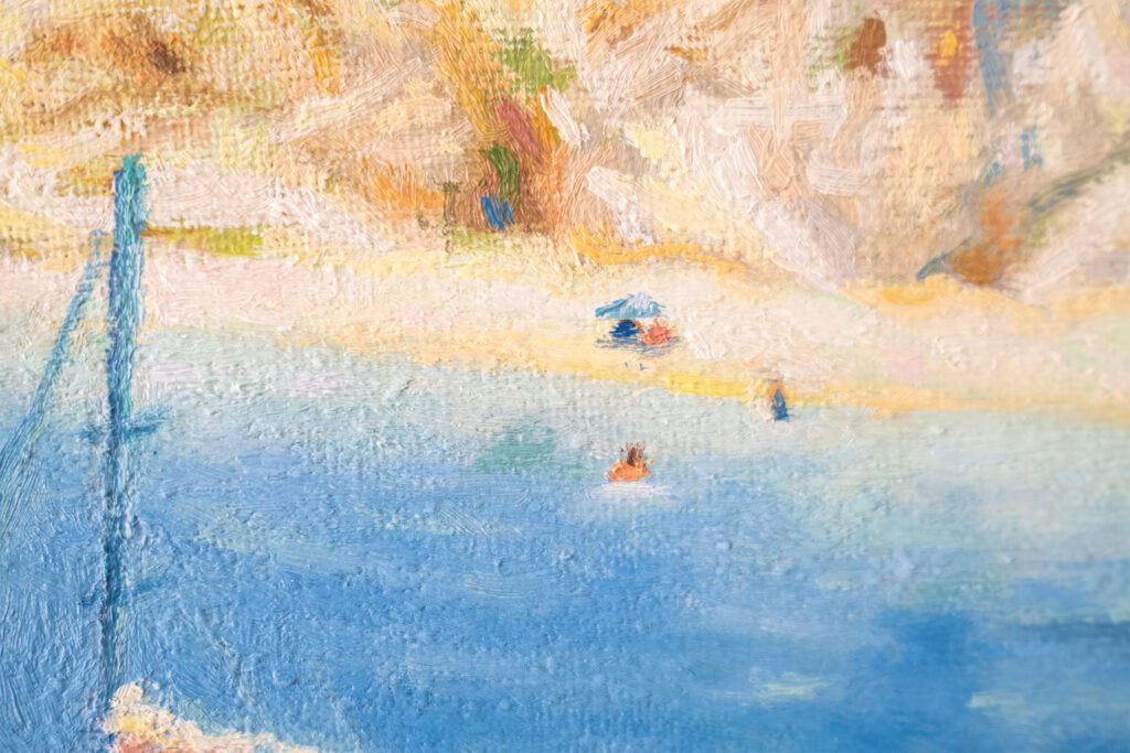 Zachary Zorbas' sailing in Lefkada oil painting